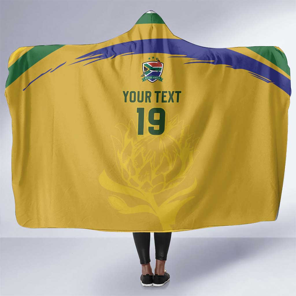 Custom South Africa Football Hooded Blanket Road To Champions Dream - African Pride