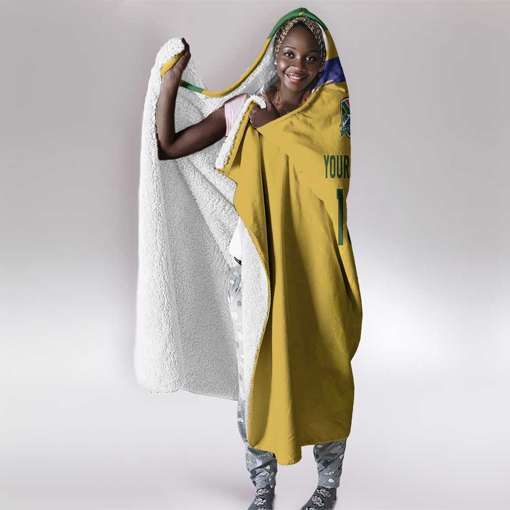 Custom South Africa Football Hooded Blanket Road To Champions Dream - African Pride