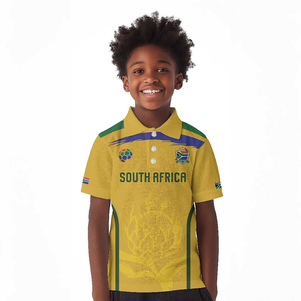 Custom South Africa Football Kid Polo Shirt Road To Champions Dream - African Pride