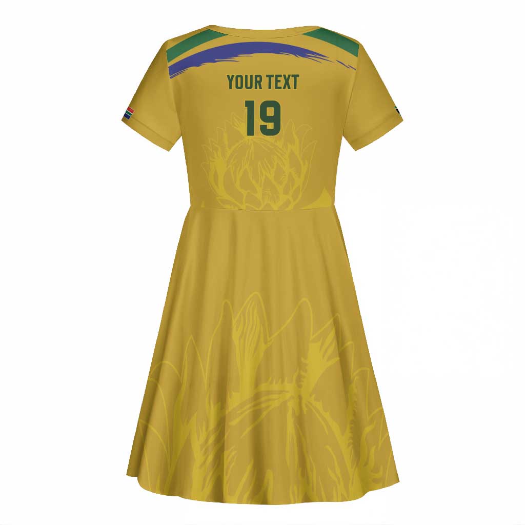 Custom South Africa Football Kid Short Sleeve Dress Road To Champions Dream - African Pride