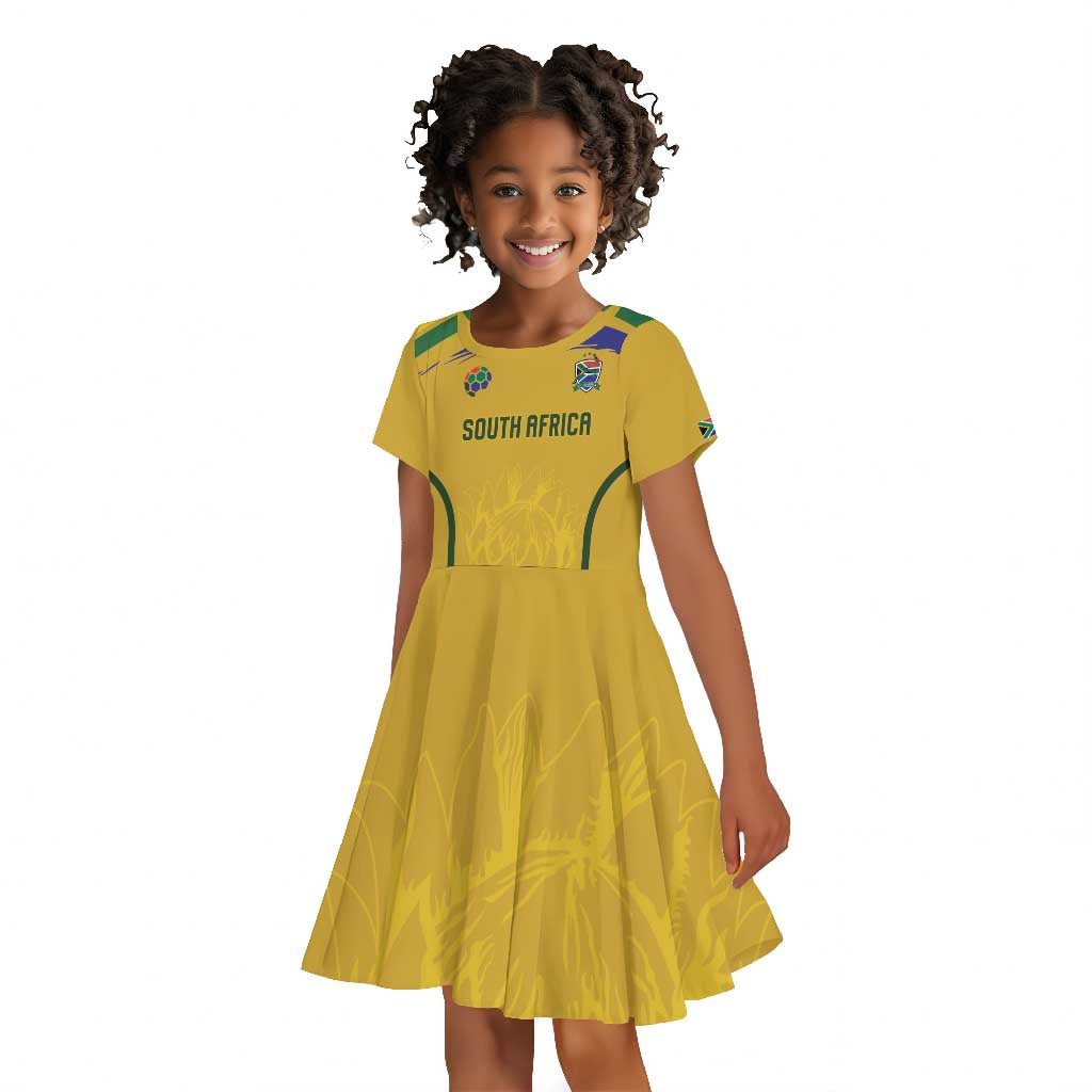 Custom South Africa Football Kid Short Sleeve Dress Road To Champions Dream - African Pride