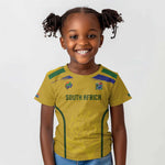 Custom South Africa Football Kid T shirt Road To Champions Dream - African Pride