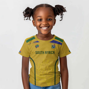 Custom South Africa Football Kid T shirt Road To Champions Dream - African Pride