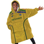 Custom South Africa Football Kid Wearable Blanket Hoodie Road To Champions Dream - African Pride