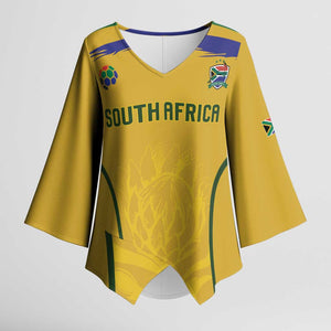 Custom South Africa Football Kimono Sleeve Blouse Road To Champions Dream - African Pride