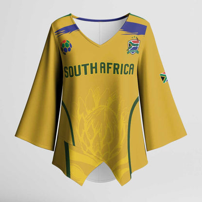 Custom South Africa Football Kimono Sleeve Blouse Road To Champions Dream - African Pride