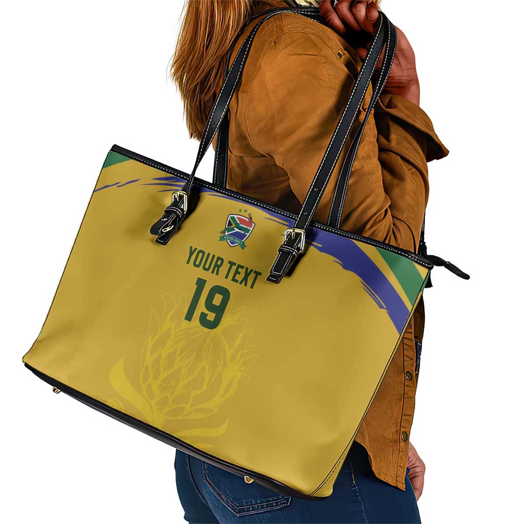 Custom South Africa Football Leather Tote Bag Road To Champions Dream - African Pride