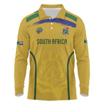 Custom South Africa Football Long Sleeve Polo Shirt Road To Champions Dream - African Pride