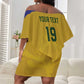 Custom South Africa Football Off Shoulder Short Dress Road To Champions Dream - African Pride