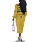 Custom South Africa Football Off The Shoulder Long Sleeve Dress Road To Champions Dream - African Pride