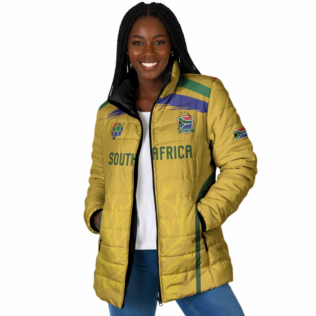 Custom South Africa Football Padded Jacket Road To Champions Dream - African Pride