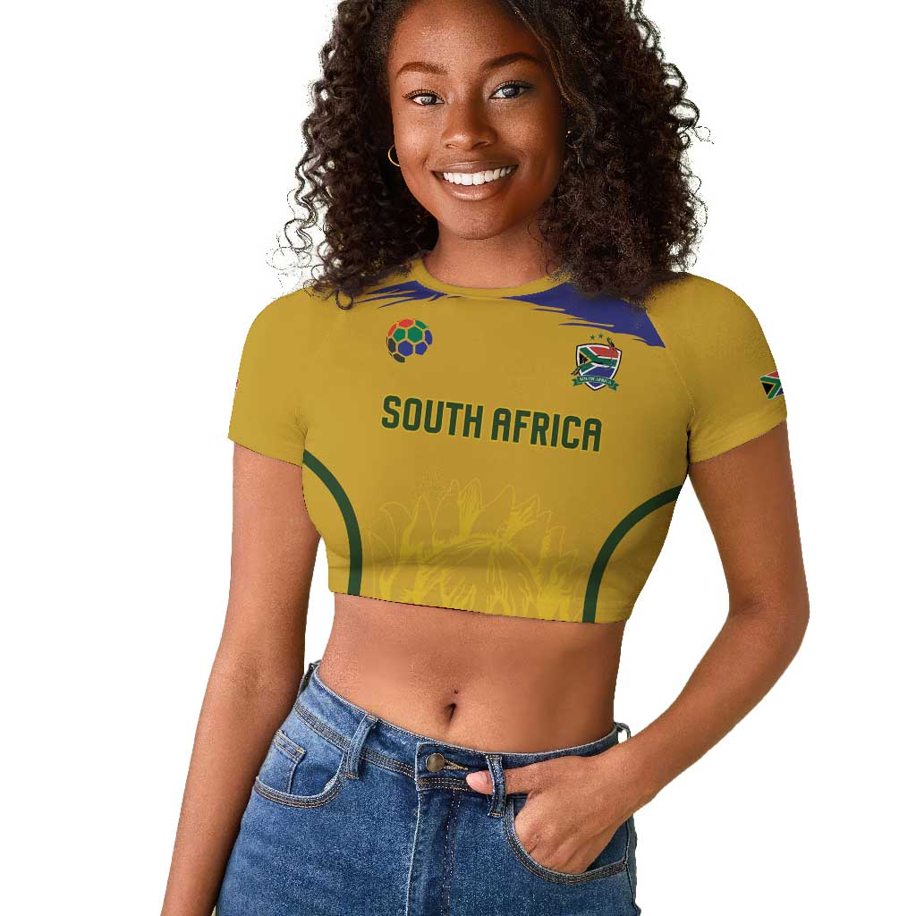 Custom South Africa Football Raglan Cropped T shirt Road To Champions Dream - African Pride