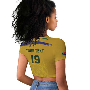 Custom South Africa Football Raglan Cropped T shirt Road To Champions Dream - African Pride