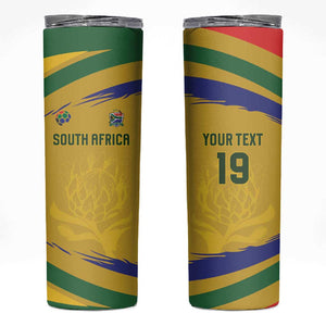 Custom South Africa Football Skinny Tumbler Road To Champions Dream - African Pride