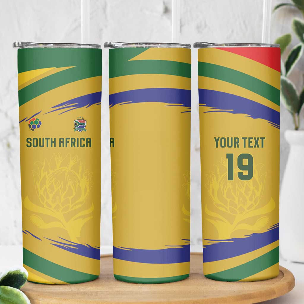 Custom South Africa Football Skinny Tumbler Road To Champions Dream - African Pride