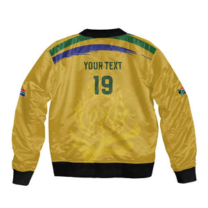 Custom South Africa Football Sleeve Zip Bomber Jacket Road To Champions Dream - African Pride