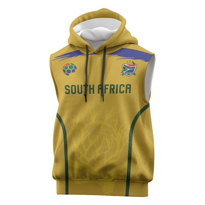 Custom South Africa Football Sleeveless Hoodie Road To Champions Dream - African Pride