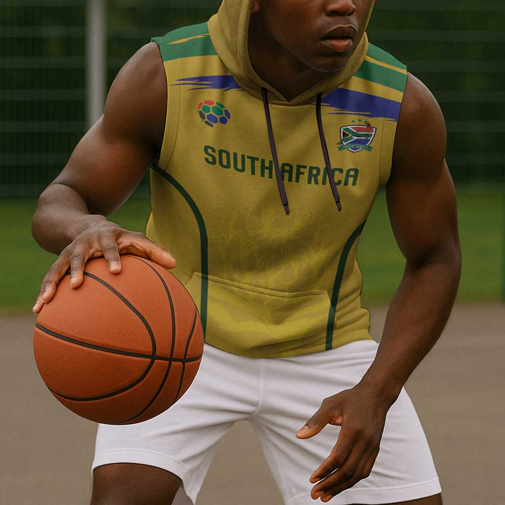 Custom South Africa Football Sleeveless Hoodie Road To Champions Dream - African Pride