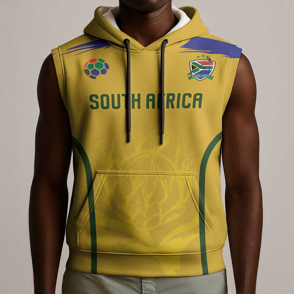 Custom South Africa Football Sleeveless Hoodie Road To Champions Dream - African Pride