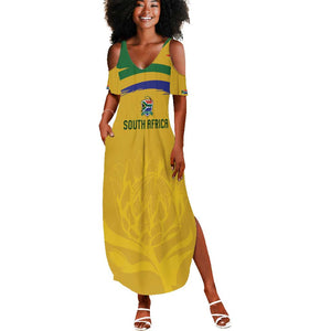 Custom South Africa Football Summer Maxi Dress Road To Champions Dream - African Pride