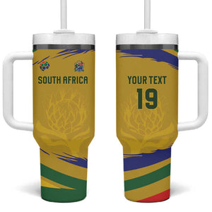 Custom South Africa Football Tumbler With Handle Road To Champions Dream - African Pride