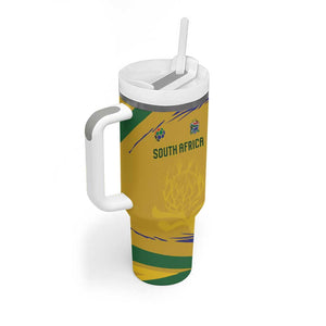Custom South Africa Football Tumbler With Handle Road To Champions Dream - African Pride