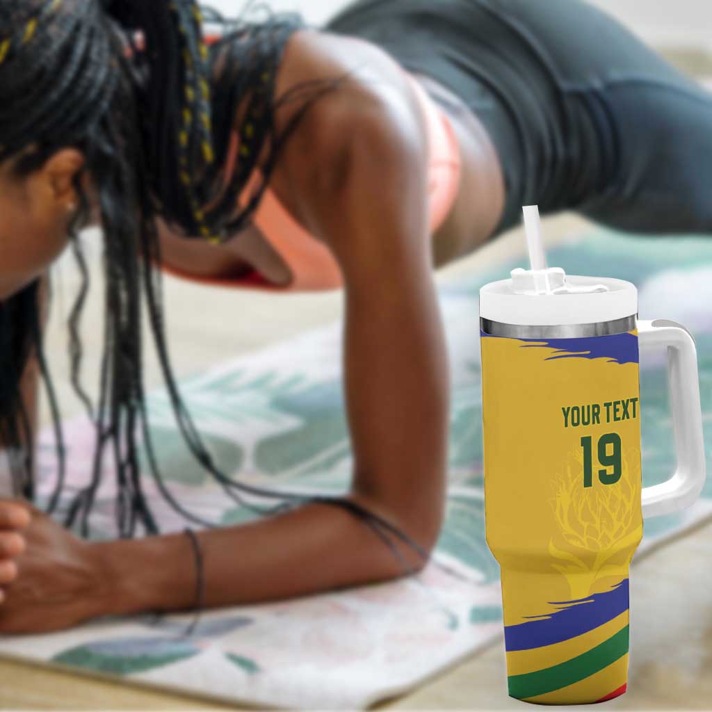 Custom South Africa Football Tumbler With Handle Road To Champions Dream - African Pride