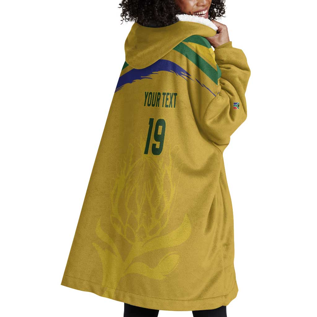 Custom South Africa Football Wearable Blanket Hoodie Road To Champions Dream - African Pride