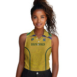 Custom South Africa Football Women Sleeveless Polo Shirt Road To Champions Dream - African Pride