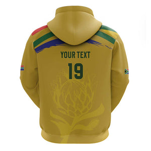 Custom South Africa Football Zip Hoodie Road To Champions Dream - African Pride