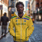 Custom South Africa Football Zip Hoodie Road To Champions Dream - African Pride