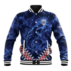 Custom World Football 2026 Cabo Verde Baseball Jacket Go Blue Sharks Glory