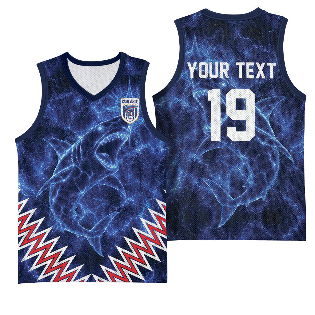 Custom World Football 2026 Cabo Verde Basketball Jersey Go Blue Sharks Glory