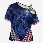 Custom World Football 2026 Cabo Verde Cross Shoulder Shirt Go Blue Sharks Glory