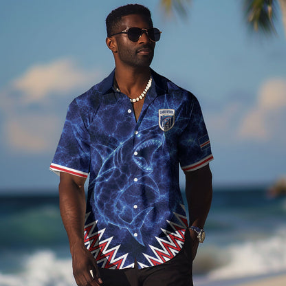 Custom World Football 2026 Cabo Verde Hawaiian Shirt Go Blue Sharks Glory
