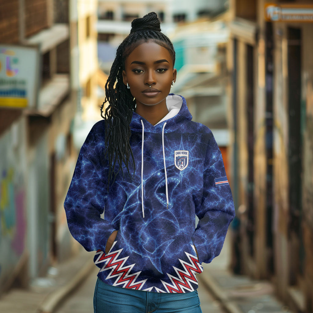 Custom World Football 2026 Cabo Verde Hoodie Go Blue Sharks Glory