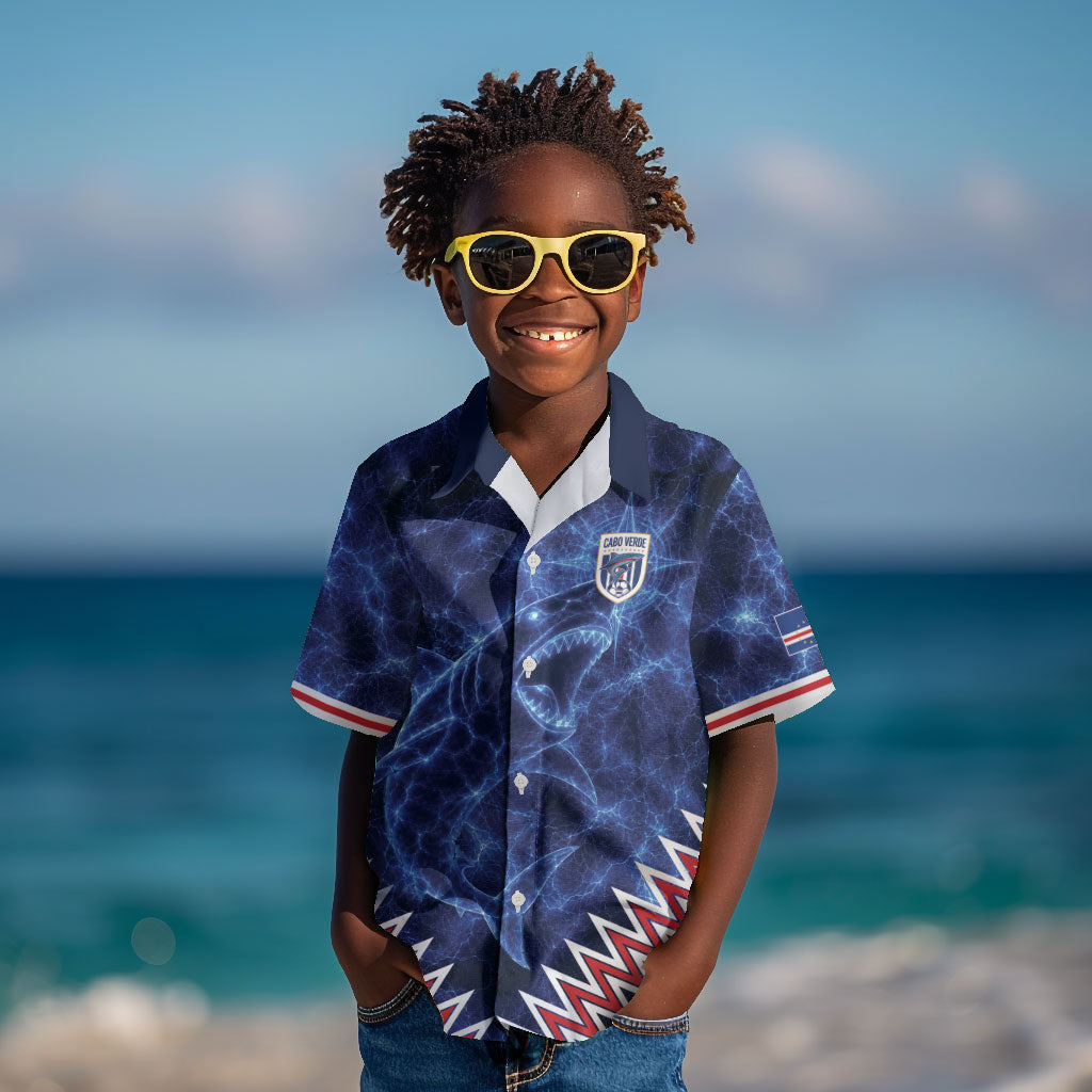 Custom World Football 2026 Cabo Verde Kid Hawaiian Shirt Go Blue Sharks Glory