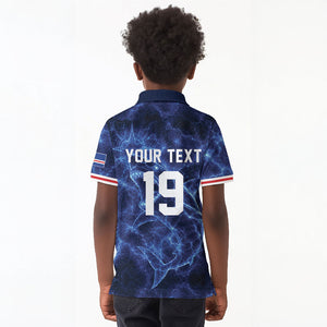 Custom World Football 2026 Cabo Verde Kid Polo Shirt Go Blue Sharks Glory