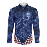 Custom World Football 2026 Cabo Verde Long Sleeve Button Shirt Go Blue Sharks Glory
