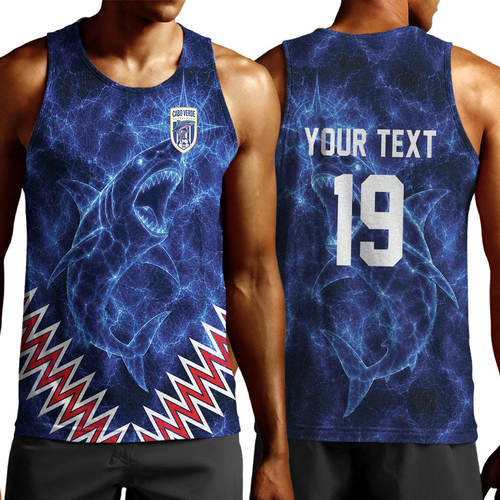 Custom World Football 2026 Cabo Verde Men Tank Top Go Blue Sharks Glory