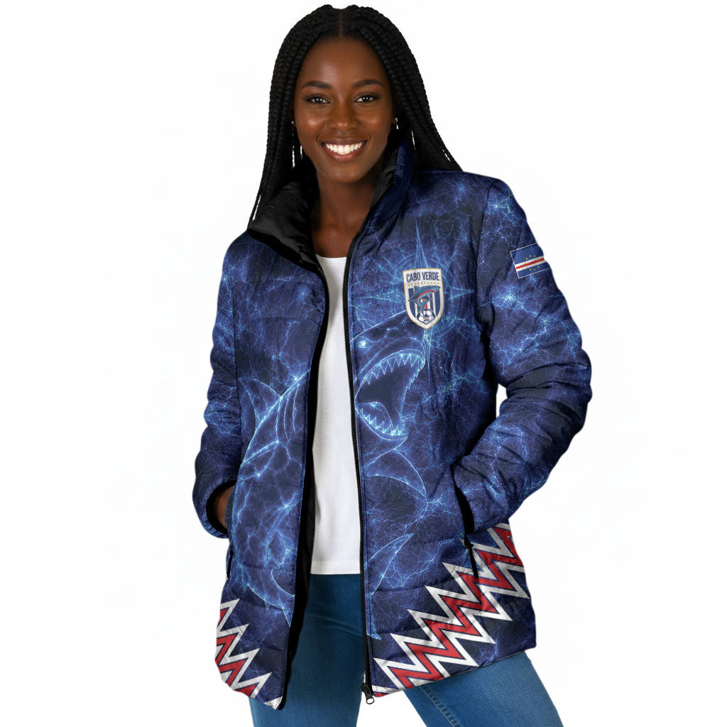 Custom World Football 2026 Cabo Verde Padded Jacket Go Blue Sharks Glory