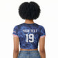 Custom World Football 2026 Cabo Verde Raglan Cropped T shirt Go Blue Sharks Glory
