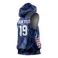 Custom World Football 2026 Cabo Verde Sleeveless Hoodie Go Blue Sharks Glory