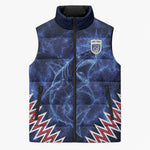 Custom World Football 2026 Cabo Verde Sleeveless Puffer Jacket Go Blue Sharks Glory