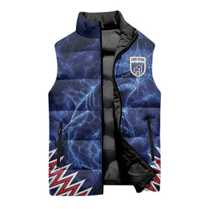 Custom World Football 2026 Cabo Verde Sleeveless Puffer Jacket Go Blue Sharks Glory