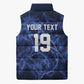 Custom World Football 2026 Cabo Verde Sleeveless Puffer Jacket Go Blue Sharks Glory