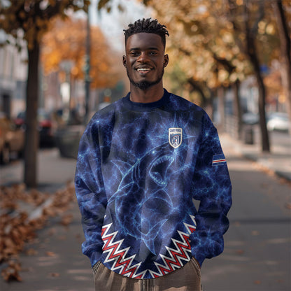 Custom World Football 2026 Cabo Verde Sweatshirt Go Blue Sharks Glory