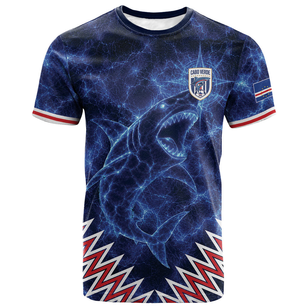 Custom World Football 2026 Cabo Verde T shirt Go Blue Sharks Glory