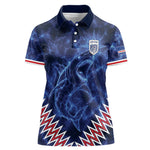 Custom World Football 2026 Cabo Verde Women Polo Shirt Go Blue Sharks Glory