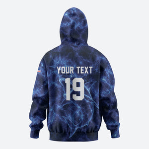 Custom World Football 2026 Cabo Verde Zip Hoodie Go Blue Sharks Glory